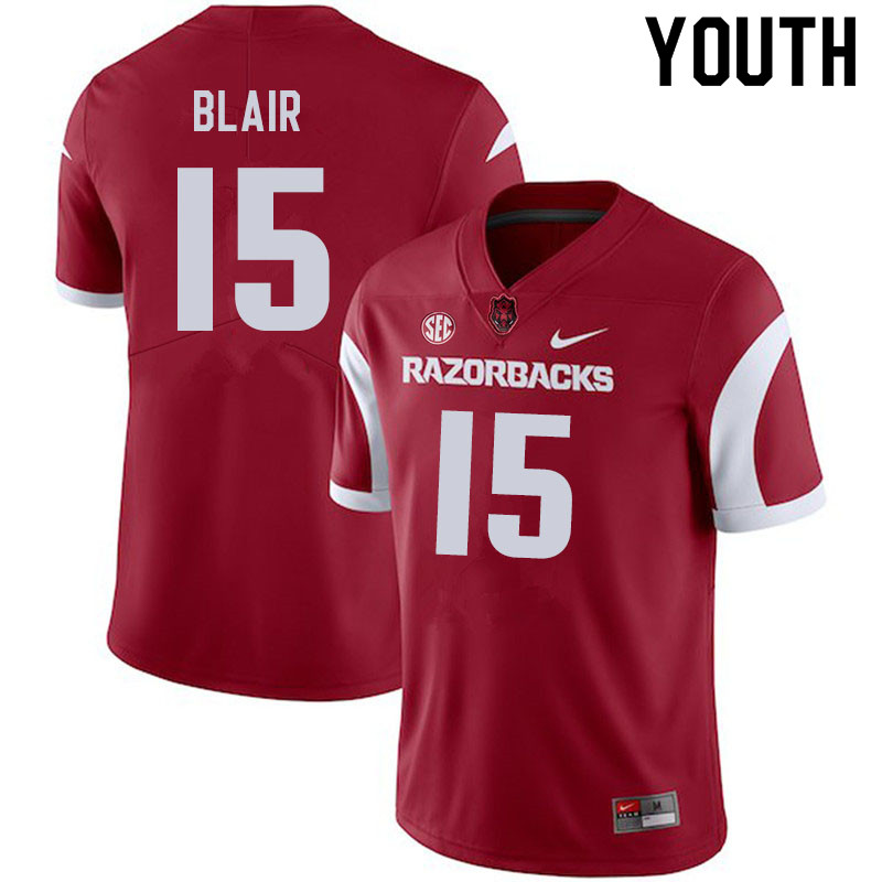 Youth #15 Simeon Blair Arkansas Razorbacks College Football Jerseys Sale-Cardinal - Click Image to Close